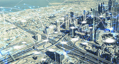 futuristic Dubai electromagnetic signals